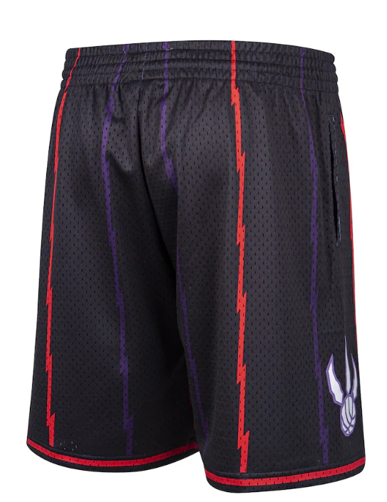 Men's Toronto Raptors Mitchell & Ness Black Hardwood Classic Reload Swingman Shorts