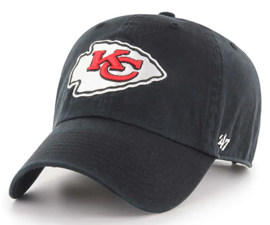 Kansas City Chiefs Black Clean Up Adjustable Hat By 47 Brand