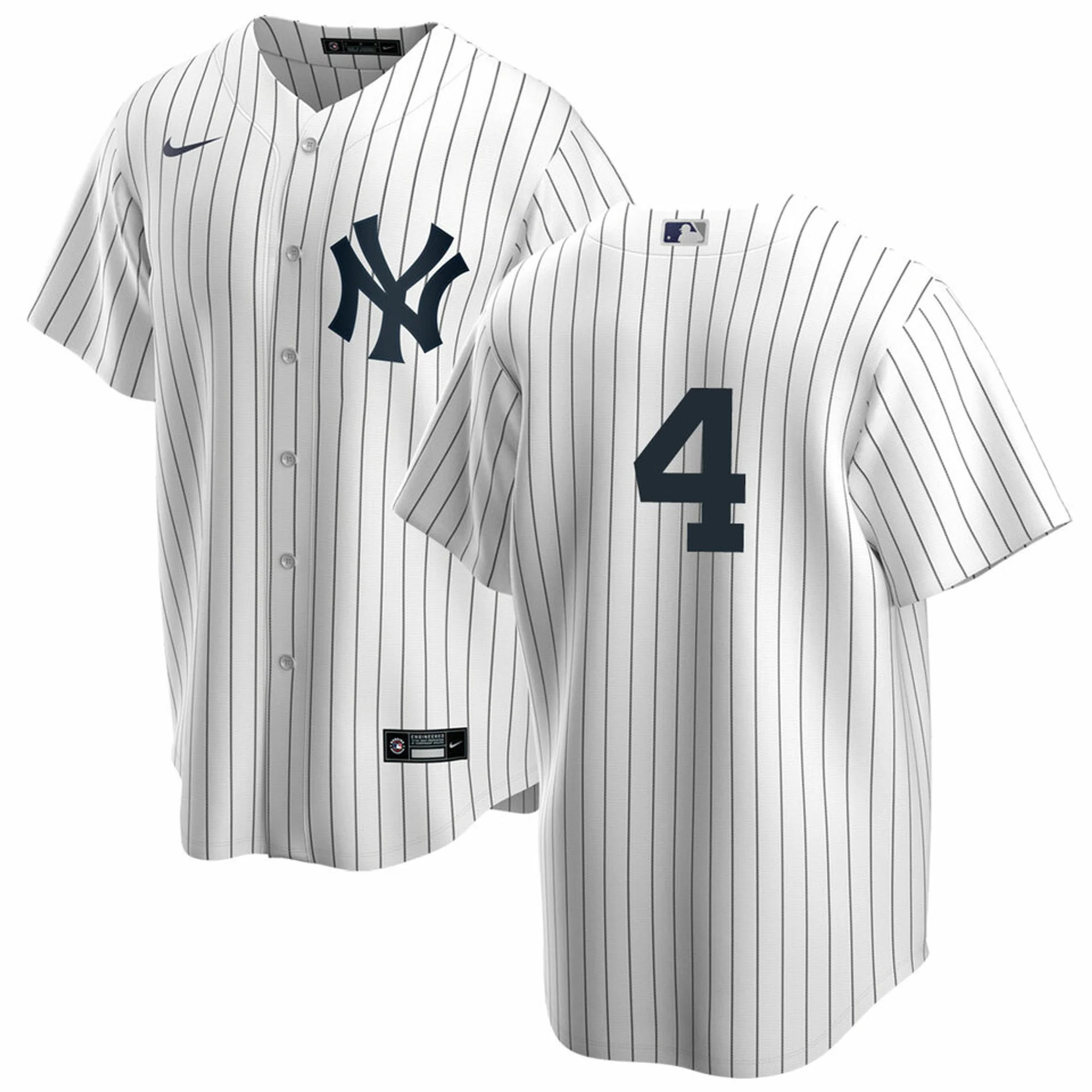 Men's Nike Lou Gehrig #4 White New York Yankees Home Official Replica Player Jersey