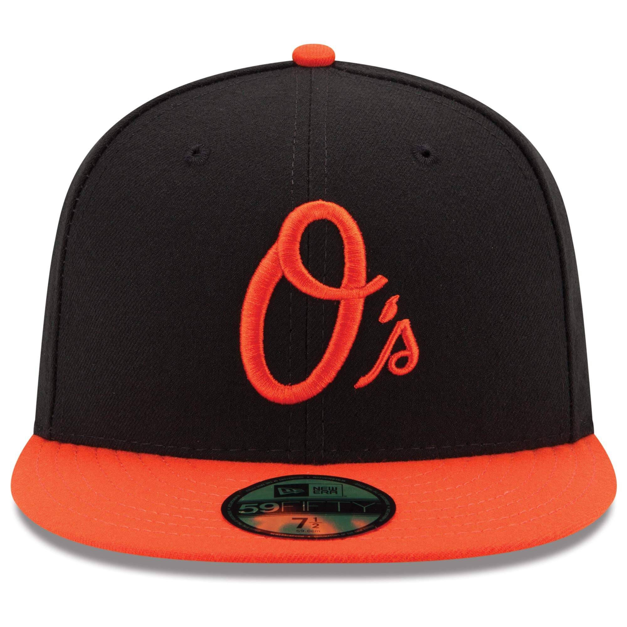 Men's Baltimore Orioles New Era Black/Orange Alternate Authentic Collection On Field 59FIFTY Performance Fitted Hat