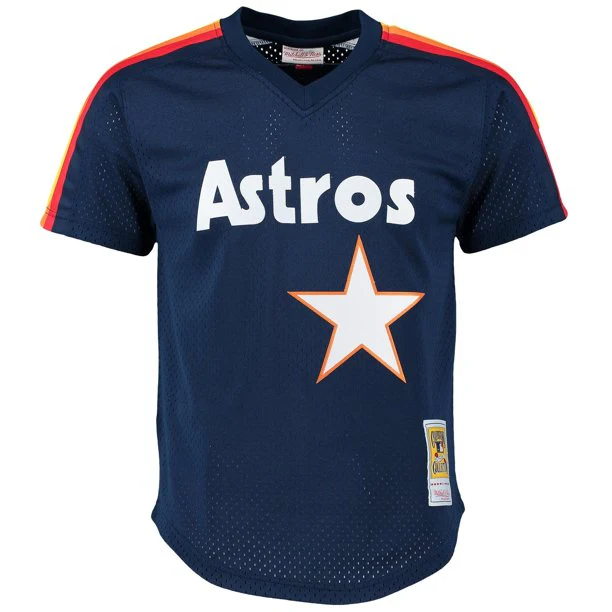 Men's Craig Biggio Houston Astros Mitchell & Ness Cooperstown Mesh Batting Practice Jersey - Navy