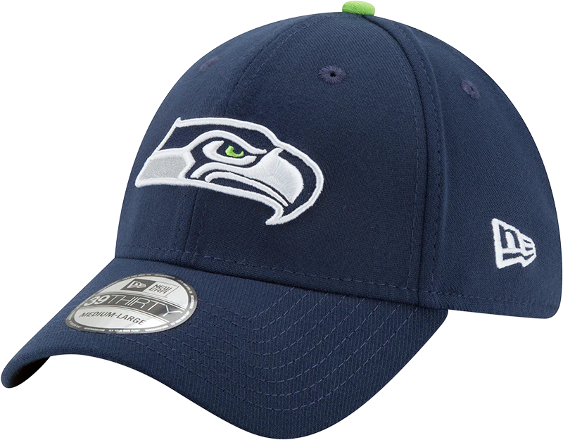 Mens Seattle Seahawks New Era Navy 39THIRTY Team Classic Flex Hat