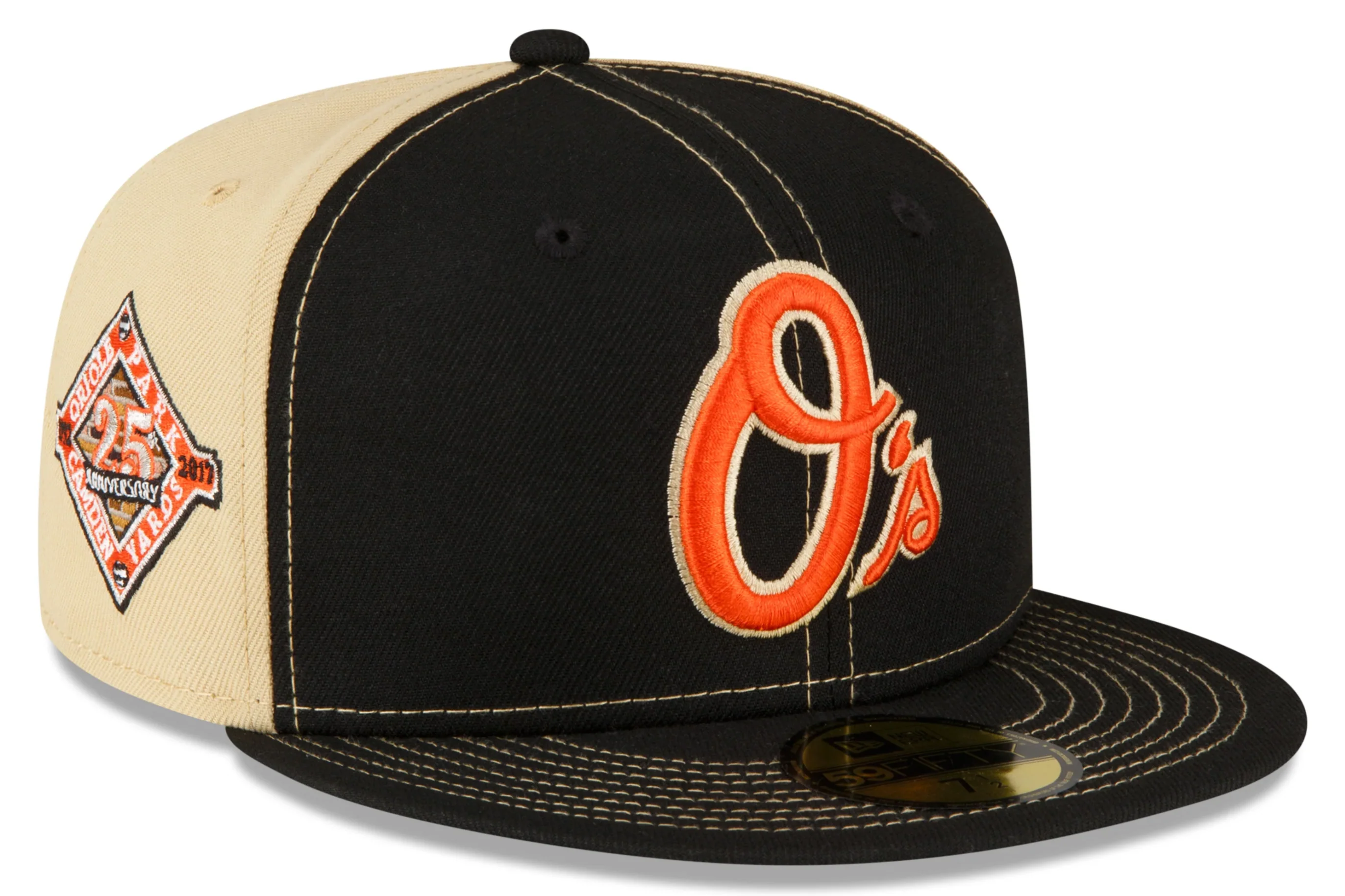 Men's Baltimore Orioles New Era Black/Vegas Gold 59FIFTY Fitted Hat