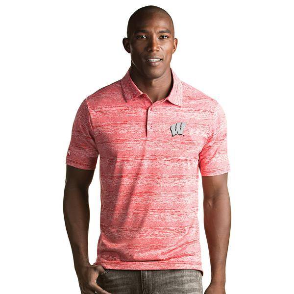 Men's NCAA Wisconsin Badgers Formation Polo Shirt By Antigua