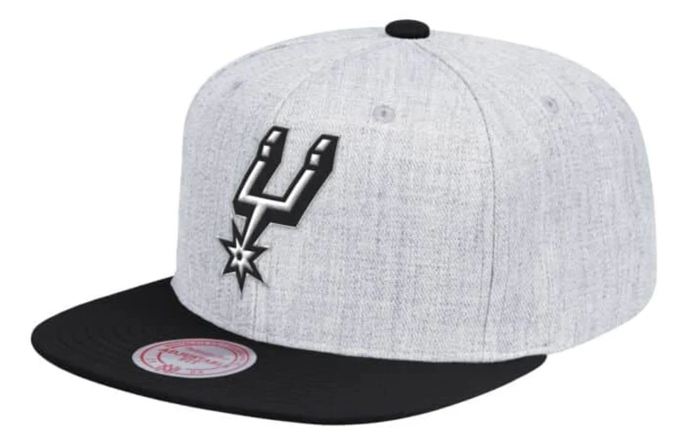 San Antonio Spurs Mitchell & Ness Grey Black Pop Snapback Hat