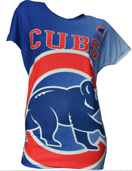 Womens Chicago Cubs Drop Shoulder Dynamic Short Sleeve Top
