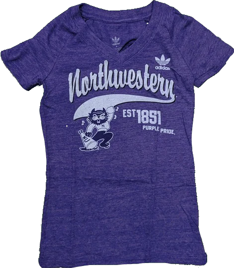 Women's adidas Purple Northwestern Wildcats Fearless Tri-Blend V-Neck T-Shirt