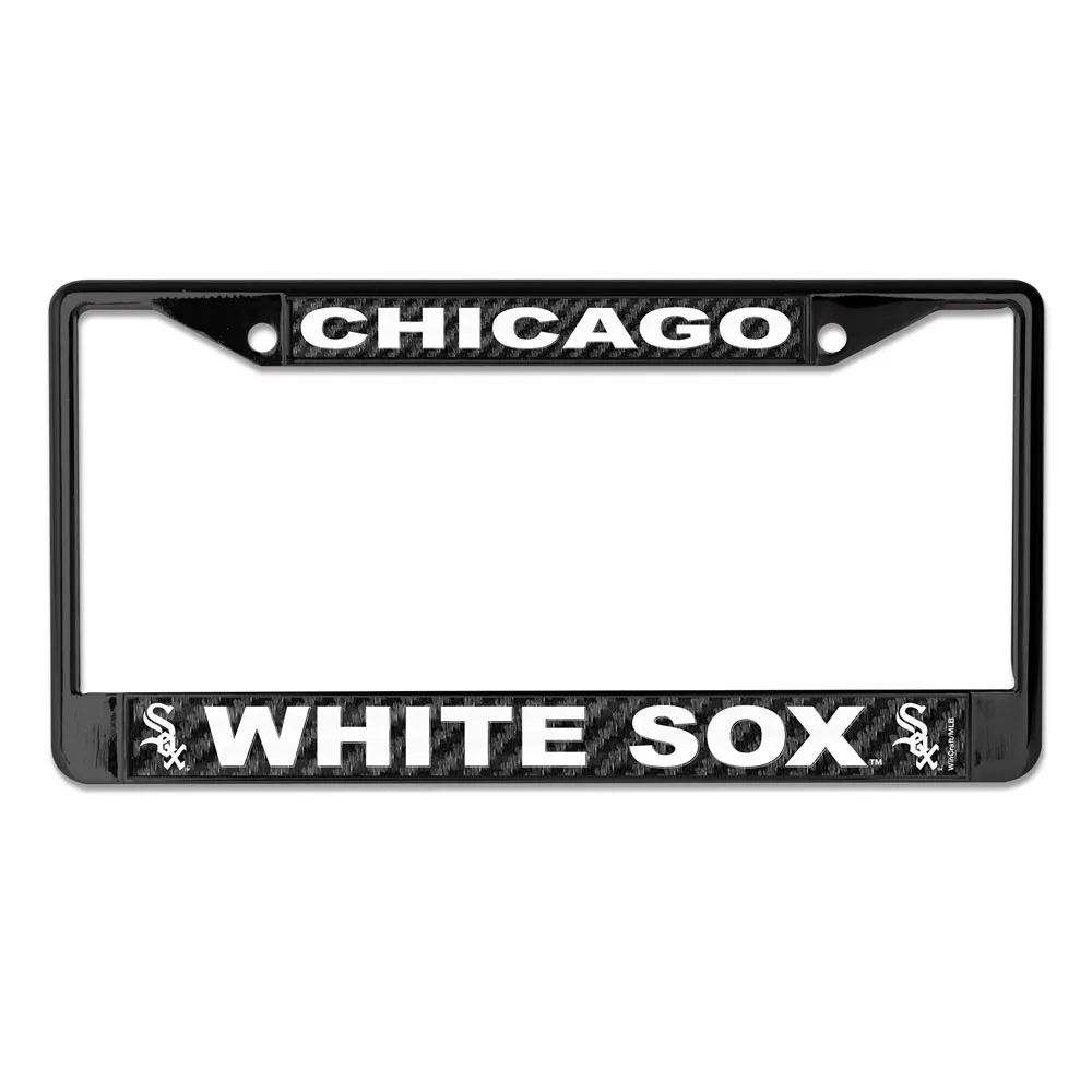 MLB Chicago White Sox Carbon Fiber Black License Plate Frame