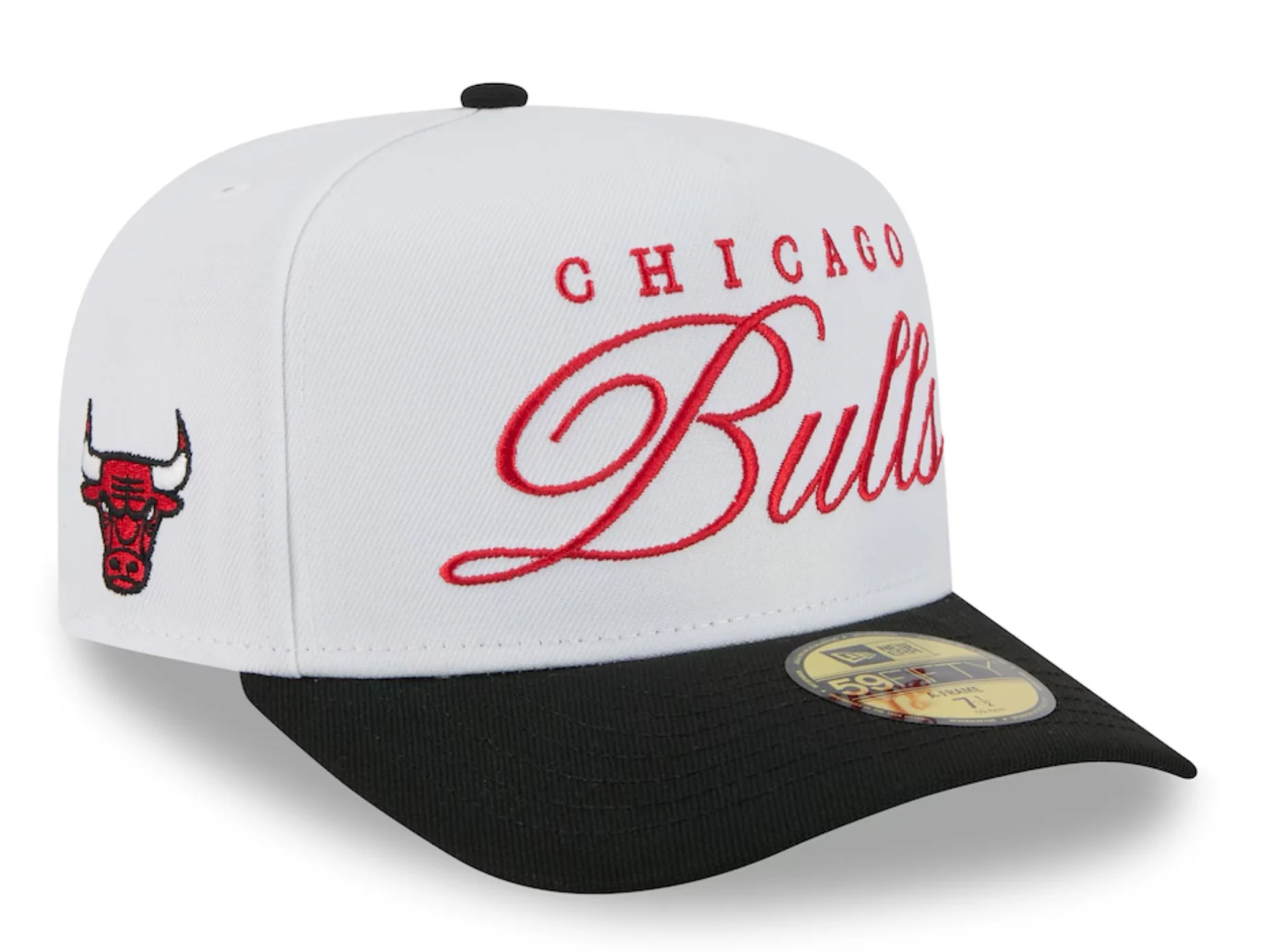 Men's Chicago Bulls New Era White/Black 2025 NBA Draft A-Frame 59FIFTY Fitted Hat