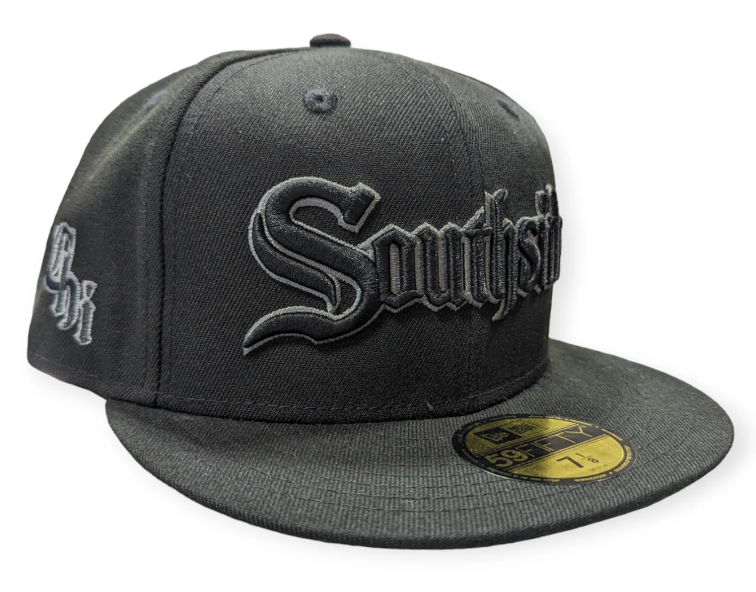 Chicago White Sox Tonal Trim Southside Blackout City Connect 59FIFTY Fitted Hat