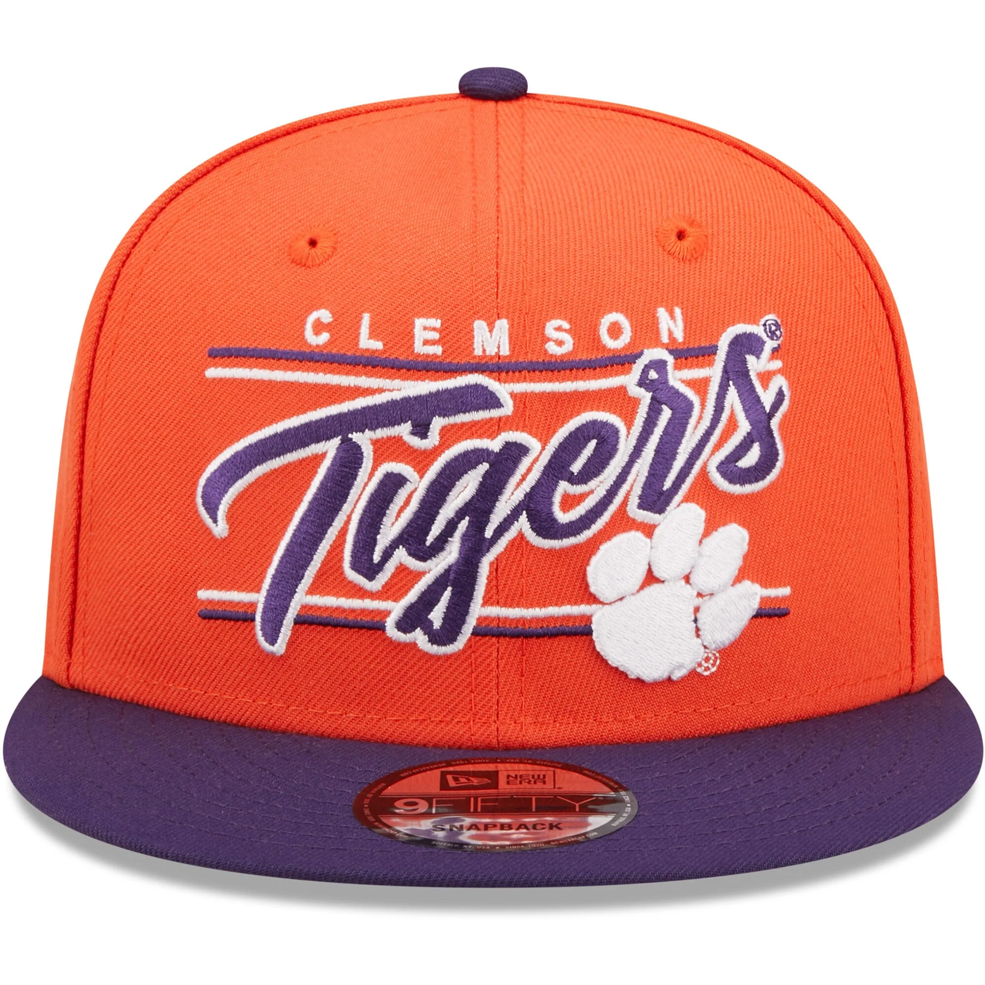 Clemson Tigers New Era Team Script 9FIFTY Snapback Hat - Orange