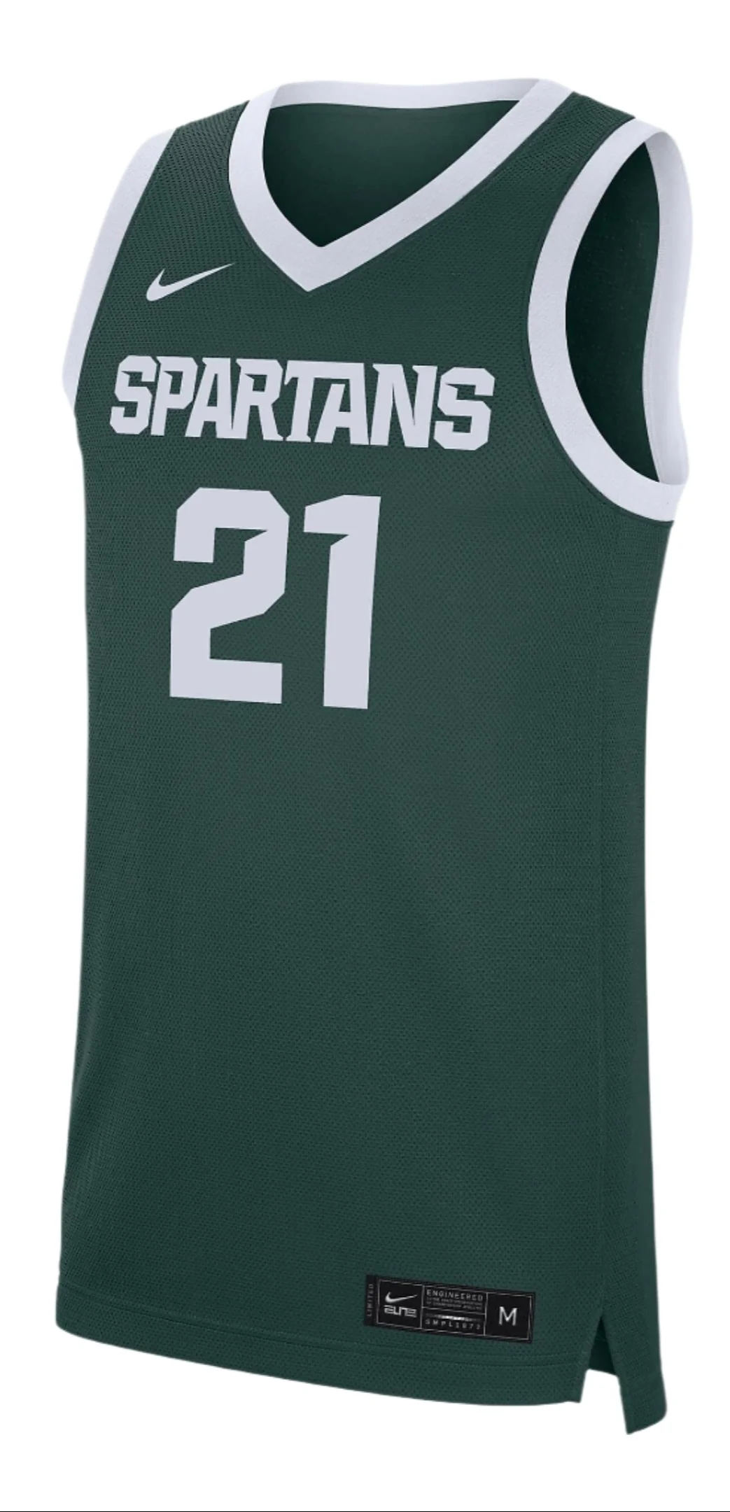 Men's Michigan State Spartans Nike Replica #21 Basketball Jersey – Green