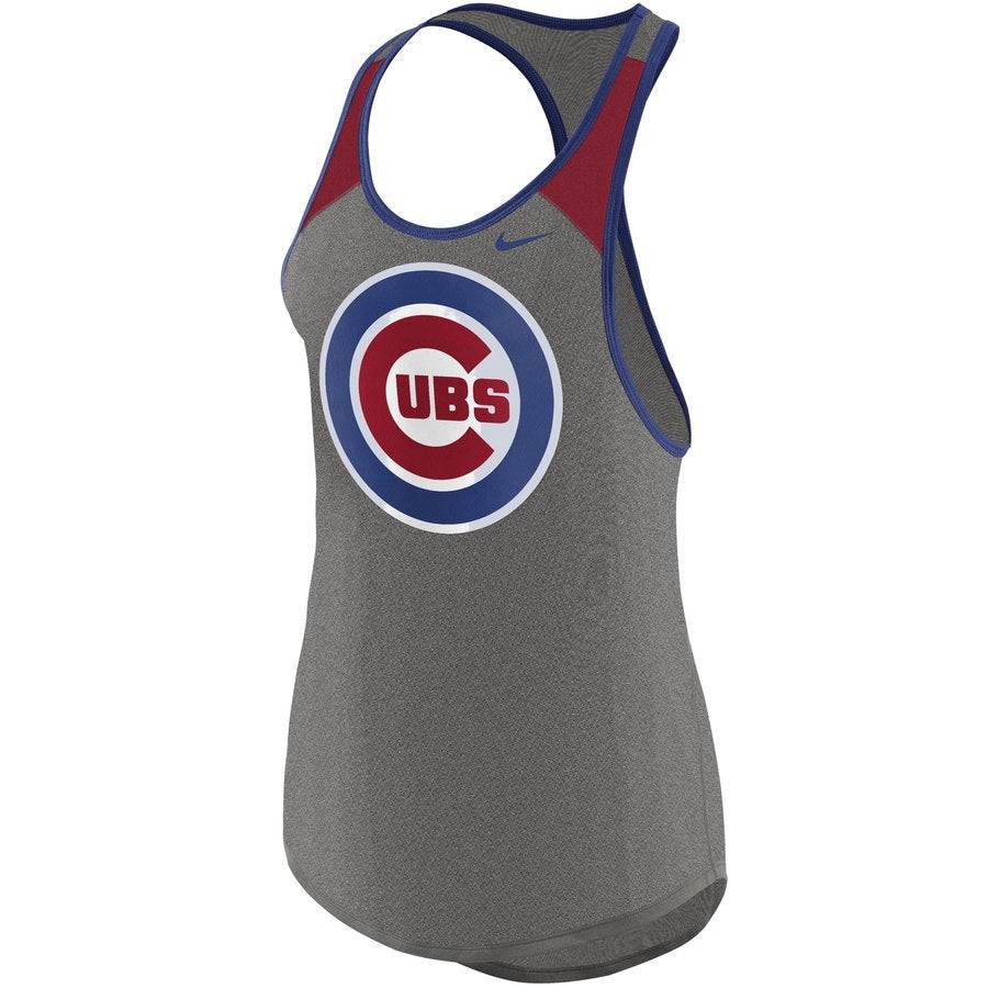 Womens Nike Heather Gray Chicago Cubs Wordmark Legend Tank Top