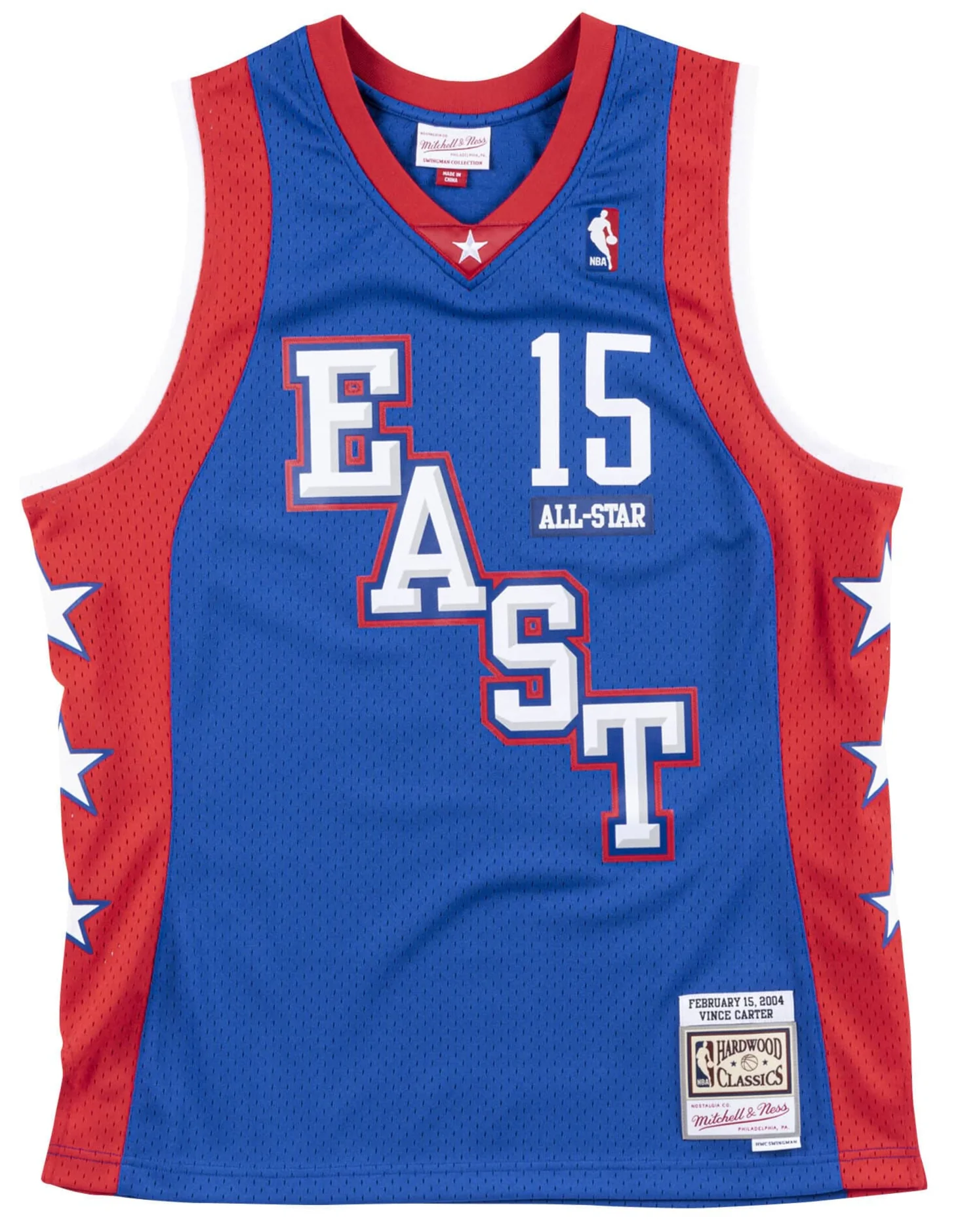 Men's Vince Carter 2004 Eastern Conference All Star Mitchell & Ness Blue Hardwood Classics Swingman Jersey