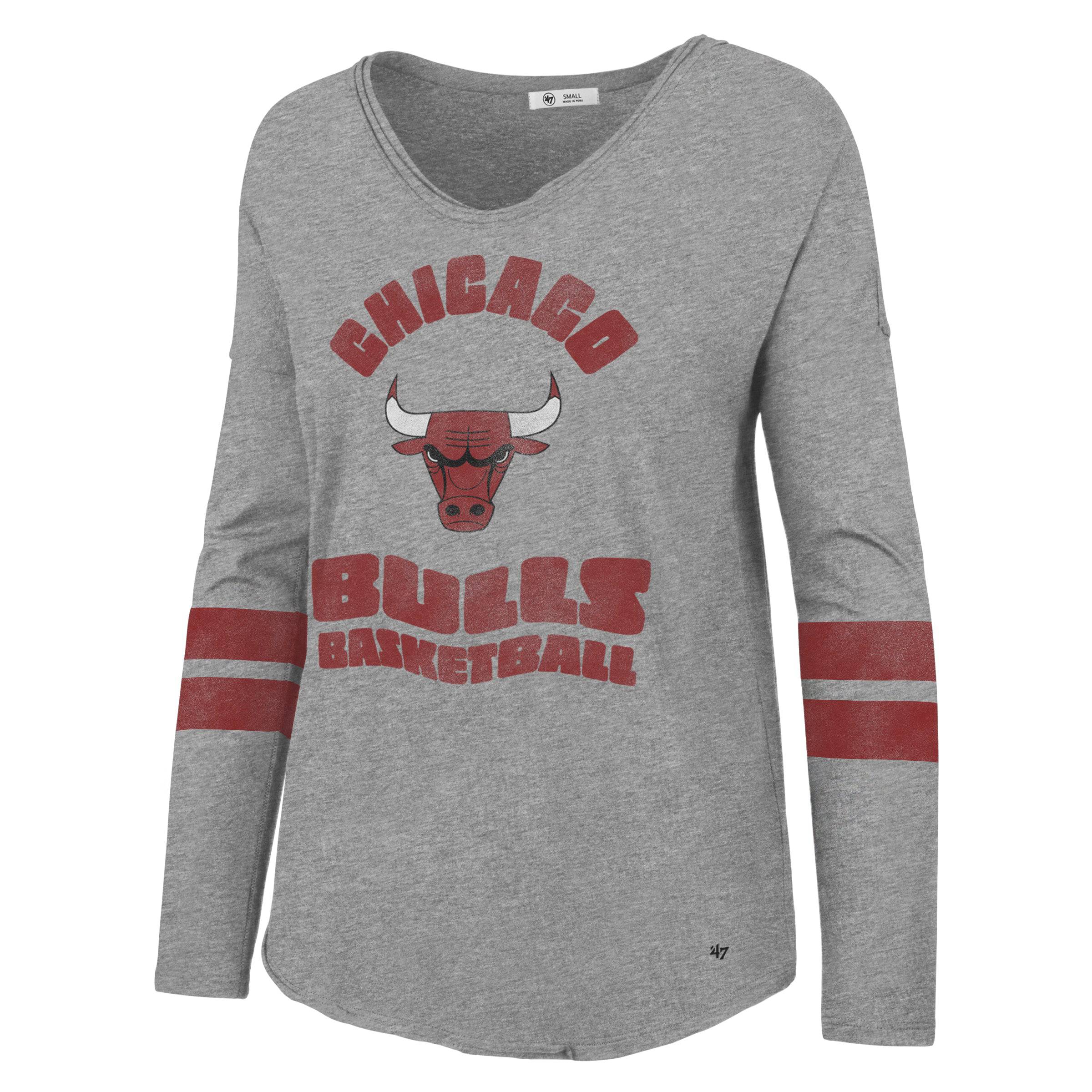 Womens Chicago Bulls '47 NBA Letter Courtside 2 Long Sleeve T-Shirt