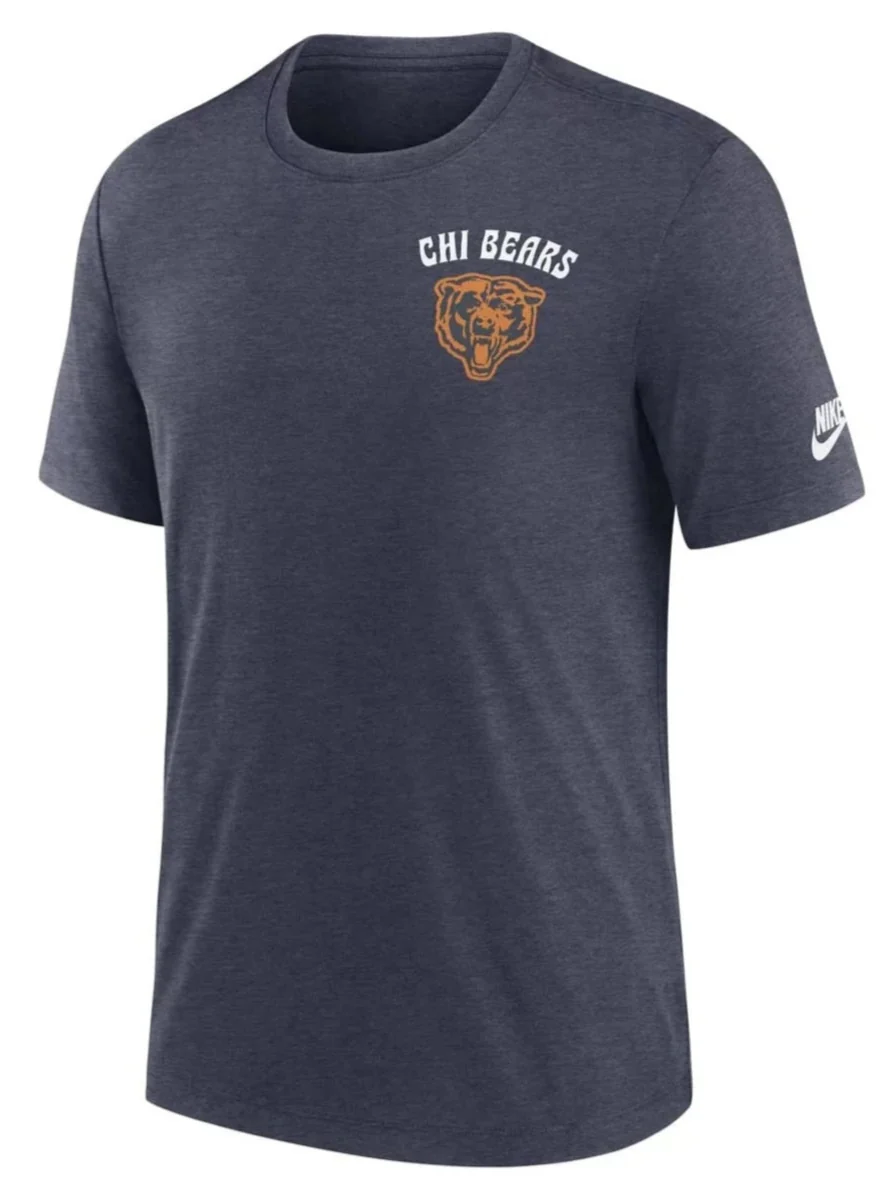 Mens Chicago Bears Nike Navy Blue Rewind Exceed T-Shirt