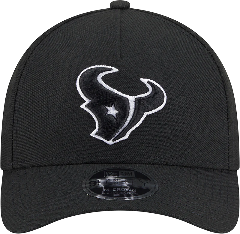 Houston Texans New Era Black & White Primary 9FORTY A-Frame M-Crown Adjustable Hat
