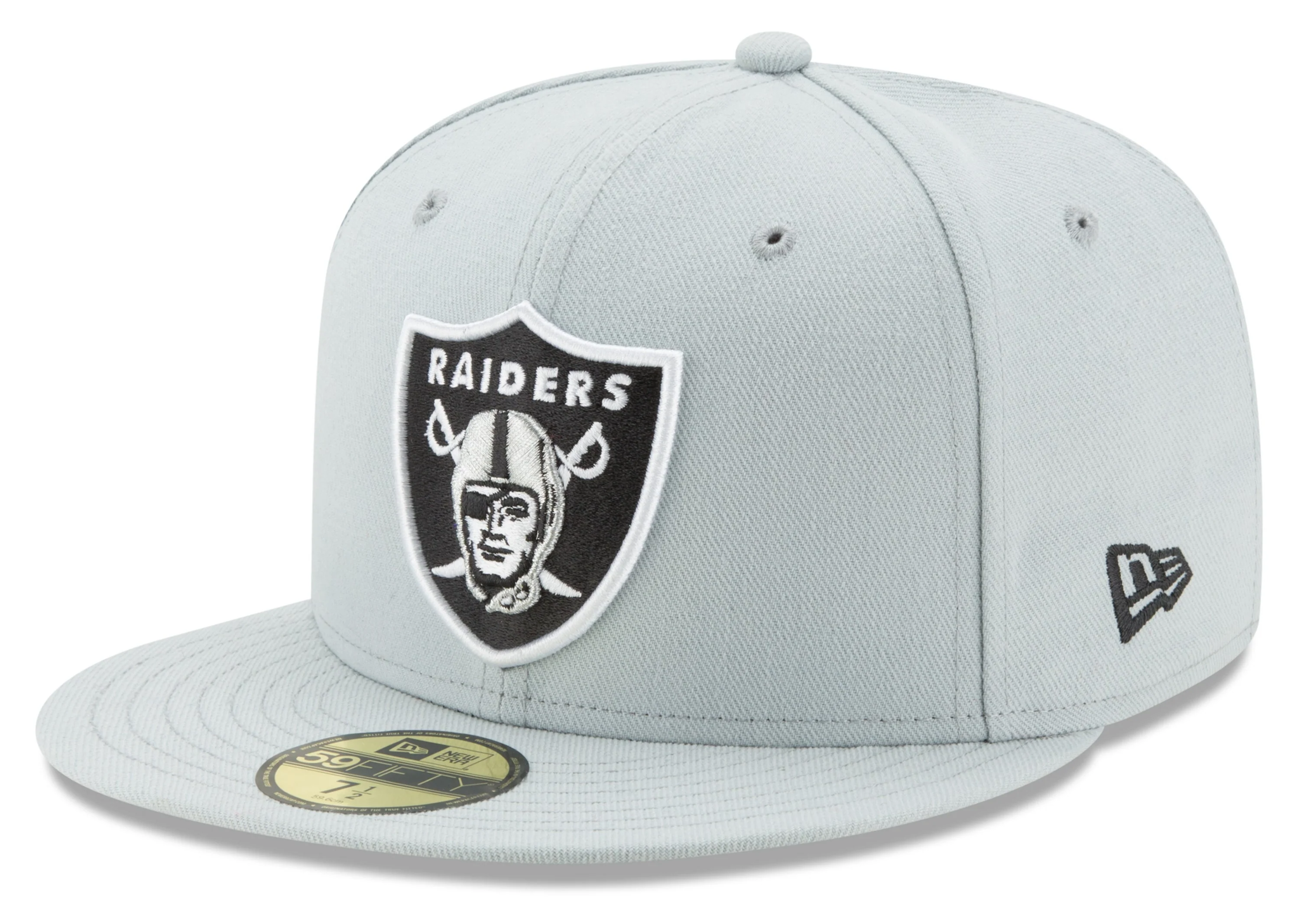 Las Vegas Raiders New Era Snow Gray Classic 59FIFTY Fitted Hat