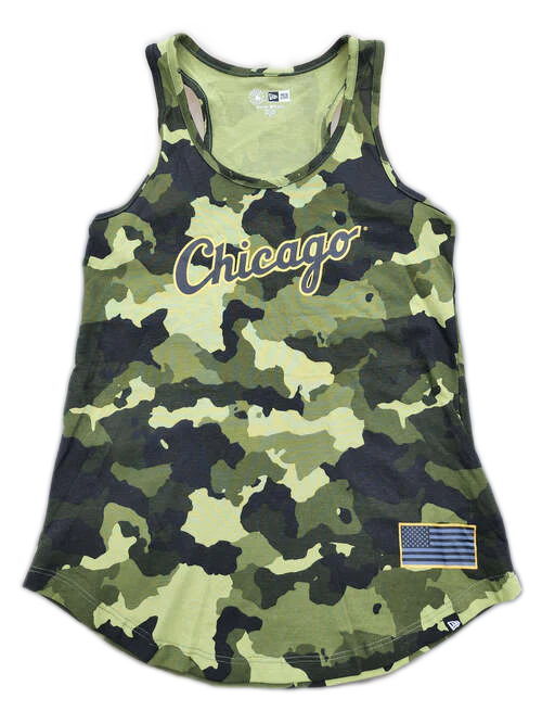 Women's Chicago White Sox 2022 Armed Forces Day Camo Tank Top