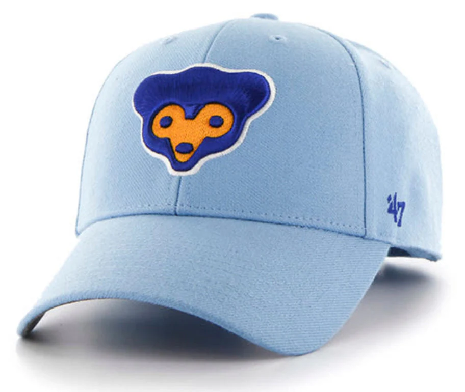 47 Brand Chicago Cubs Columbia Blue Cooperstown Wool MVP Adjustable hat