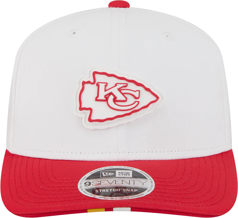Men's Kansas City Chiefs New Era White/Red 2025 NFL Training Camp 9SEVENTY Adjustable Hat