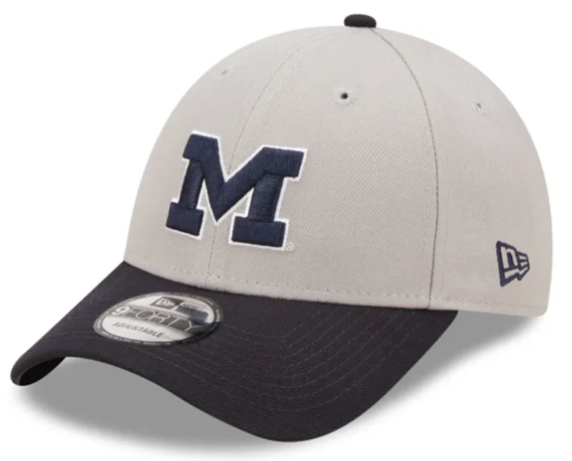 Michigan Wolverines Tide 2 Tone Gray/Navy NCAA New Era The League 9Forty Adjustable Hat