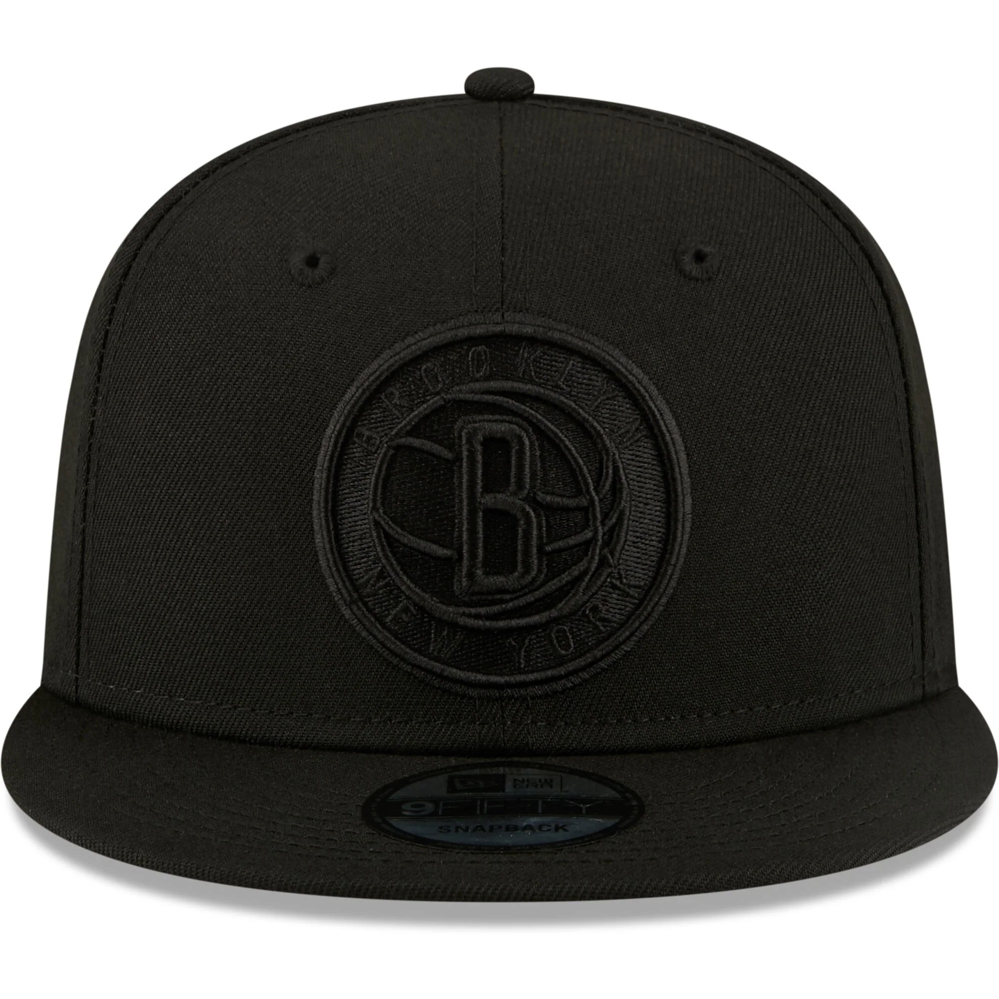 Men's Brooklyn Nets New Era Black On Black Color Pack 9FIFTY Snapback Hat