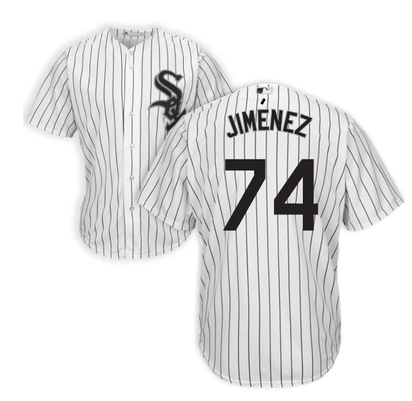 Men's Eloy Jimenez Chicago White Sox Pro Stitch Majestic White Home Cool Base Team Jersey