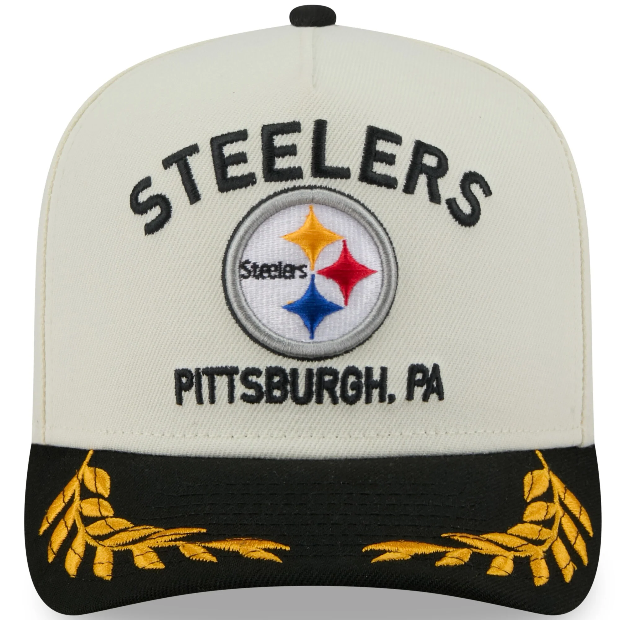 Men's Pittsburgh Steelers New Era 2025 NFL Draft Chrome A-Frame 9FIFTY Snapback Adjustable Hat