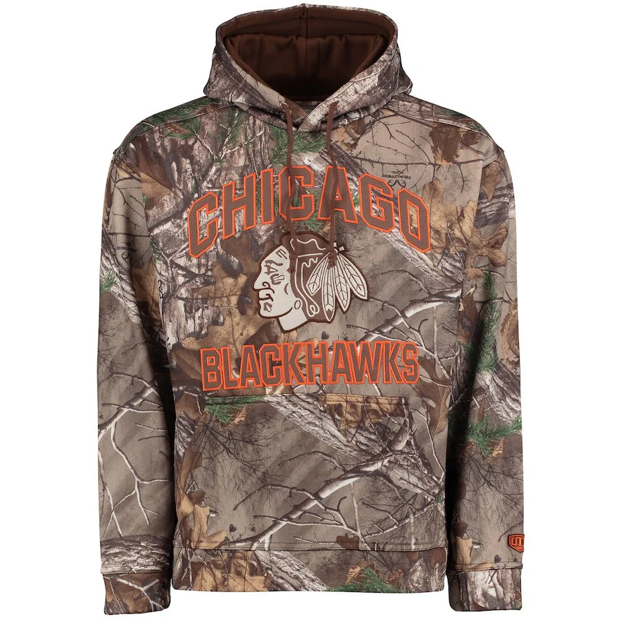 Men's Chicago Blackhawks Old Time Hockey Realtree Camo Parot Hoodie