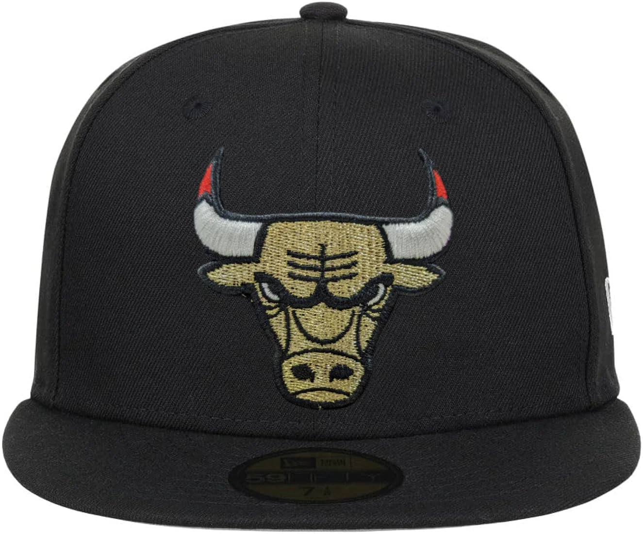 Men's Chicago Bulls New Era Black University Gold 59FIFTY Fitted Hat