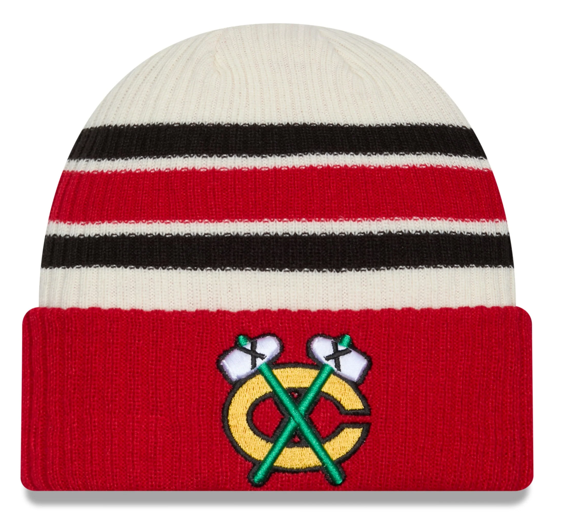 Chicago Blackhawks New Era Alternate Logo Red Vintage Cuffed Knit
