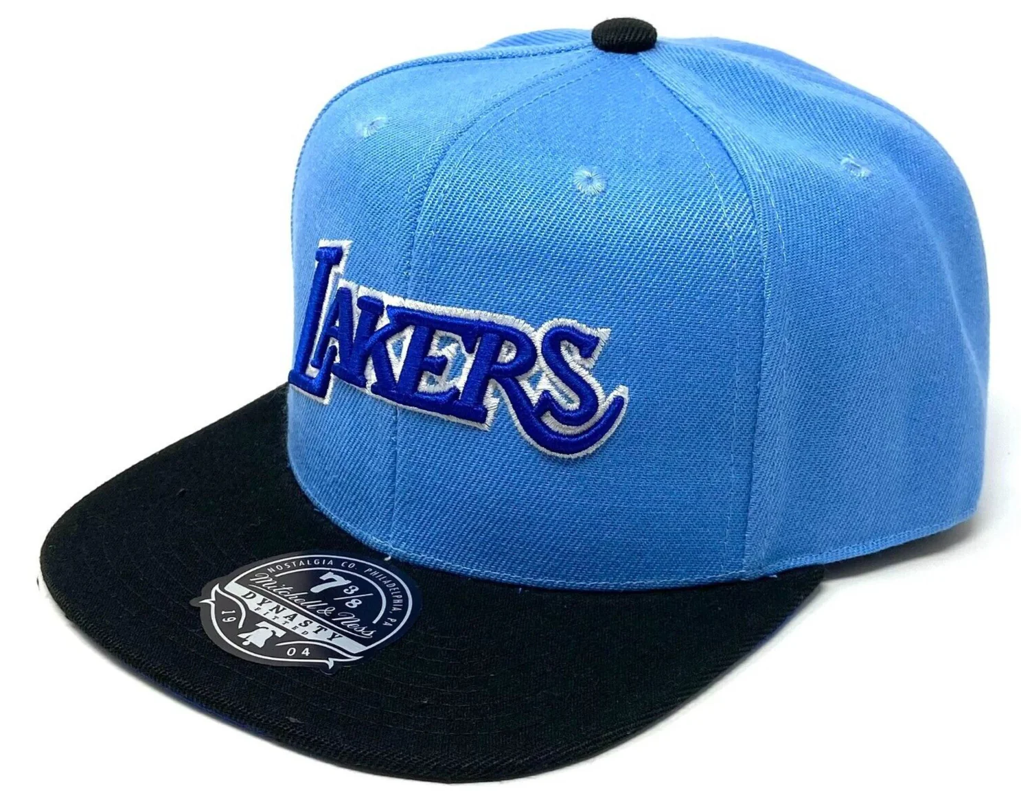 Men's Mitchell & Ness Los Angeles Lakers Hardwood Classics Reload 2.0 Blue/Black Dynasty Fitted Hat