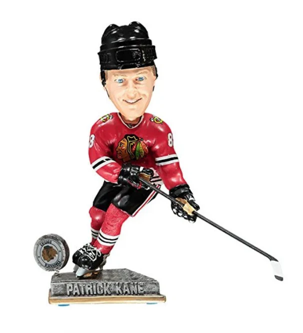 Chicago Blackhawks Patrick Kane #88 Springy Logo Action Road Bobblehead