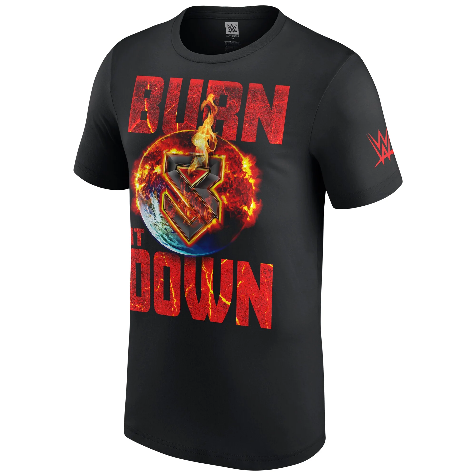 Men's WWE Seth Rollins Burn It Down Black T-Shirt