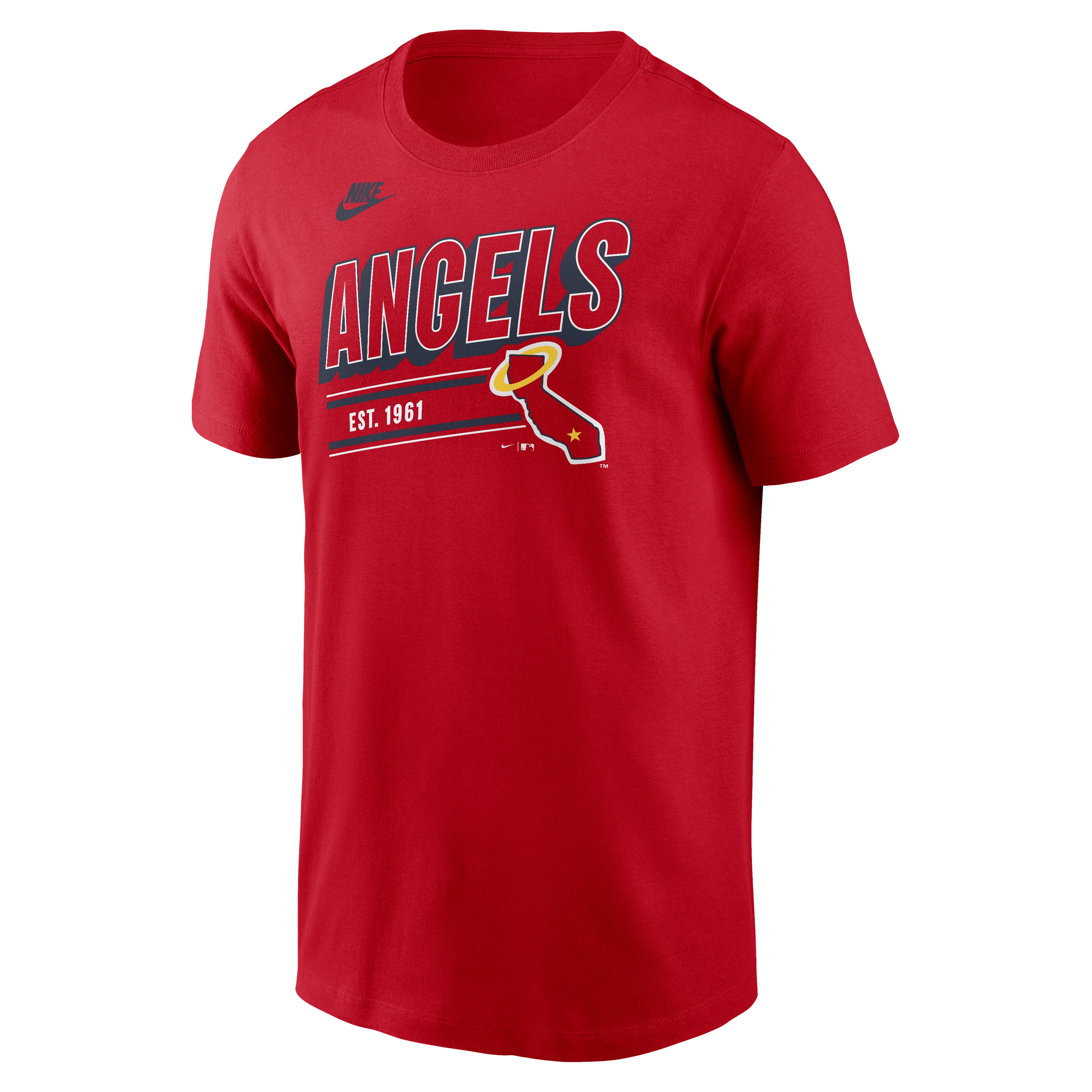 Men's Los Angeles Angels Nike Red Cooperstown Retro T-Shirt