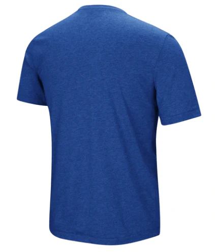 Men's Chicago Cubs Under Armour Cooperstown Collection Heathered Royal Stripe Logo Tri-Blend T-Shirt