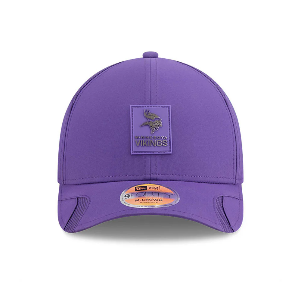 Men's Minnesota Vikings New Era Purple 2025 NFL Primary Logo Sideline Heat 9FORTY M-Crown Adjustable Hat