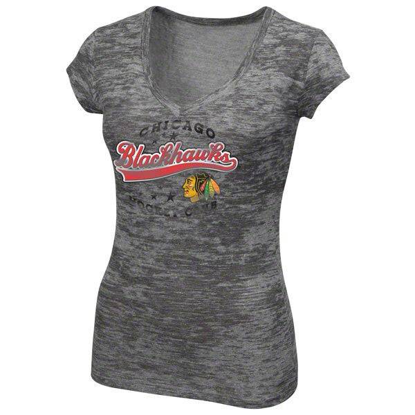 Chicago Blackhawks Womens Appeal Play Tri Blend Burnout T-Shirt