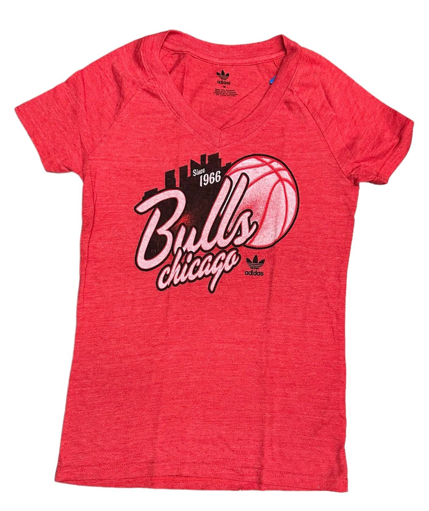 Womens Chicago Bulls Adidas Skyhook V-Neck Tee