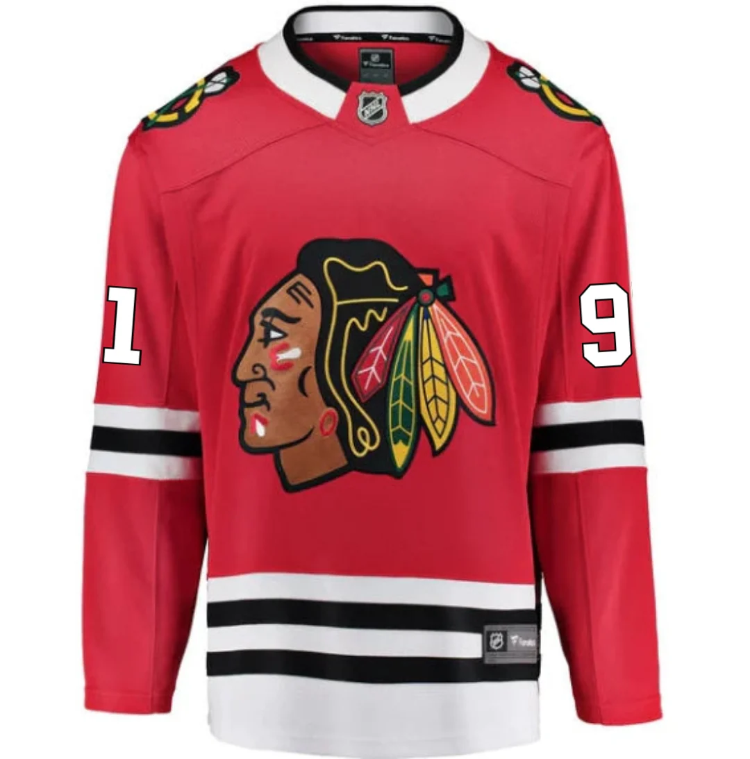 Men's Frank Nazar Chicago Blackhawks Red Home Fanatics Premium Twill Breakaway Replica Jersey