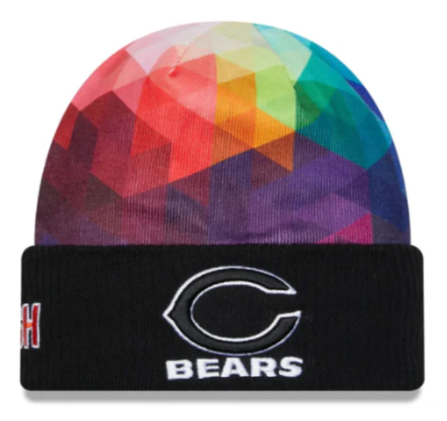 Men's Chicago Bears New Era Black 2023 NFL Crucial Catch Alternate Logo Cuffed Knit Hat