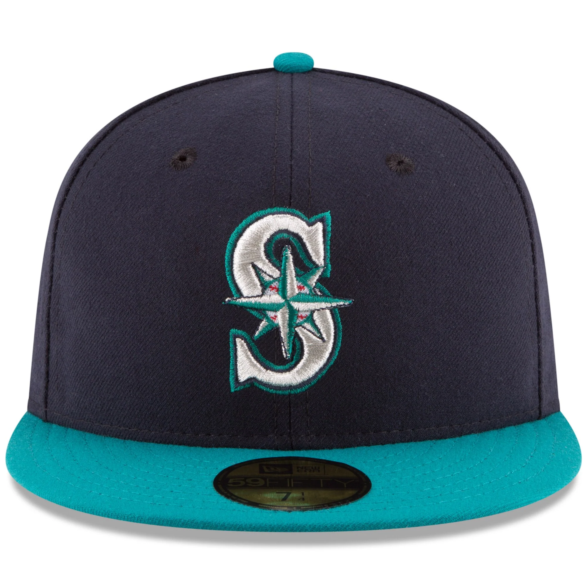 Men's Seattle Mariners New Era Navy/Aqua Alternate Authentic Collection On Field 59FIFTY Fitted Hat