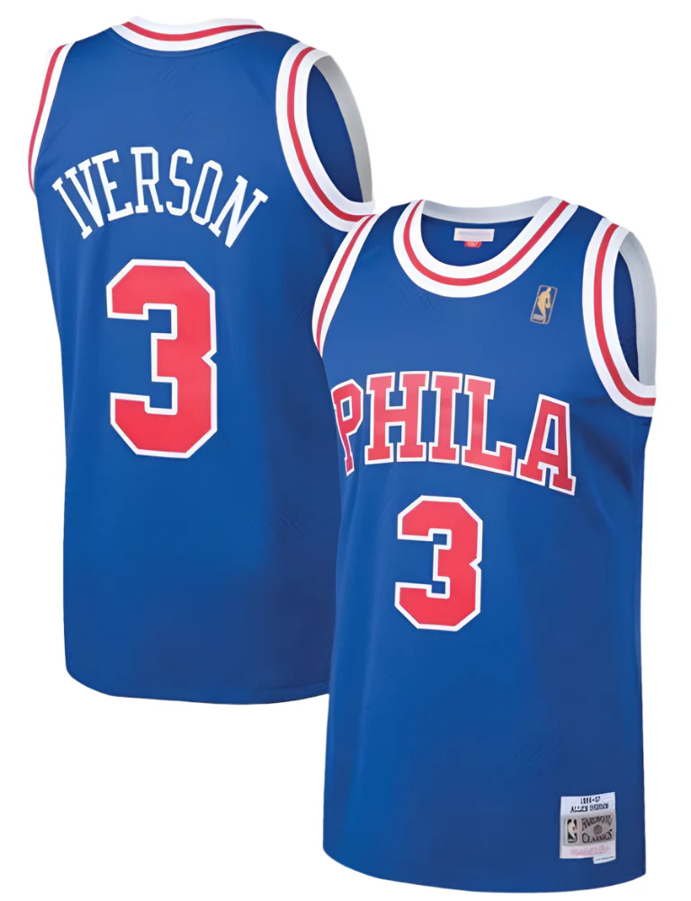 Men's Philadelphia 76ers Allen Iverson Mitchell & Ness Royal 1996-97 Hardwood Classics Swingman Jersey