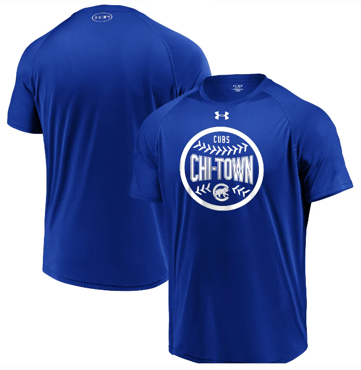 Mens Chicago Cubs Under Armour Chi-Town Ball Heat Gear Tee