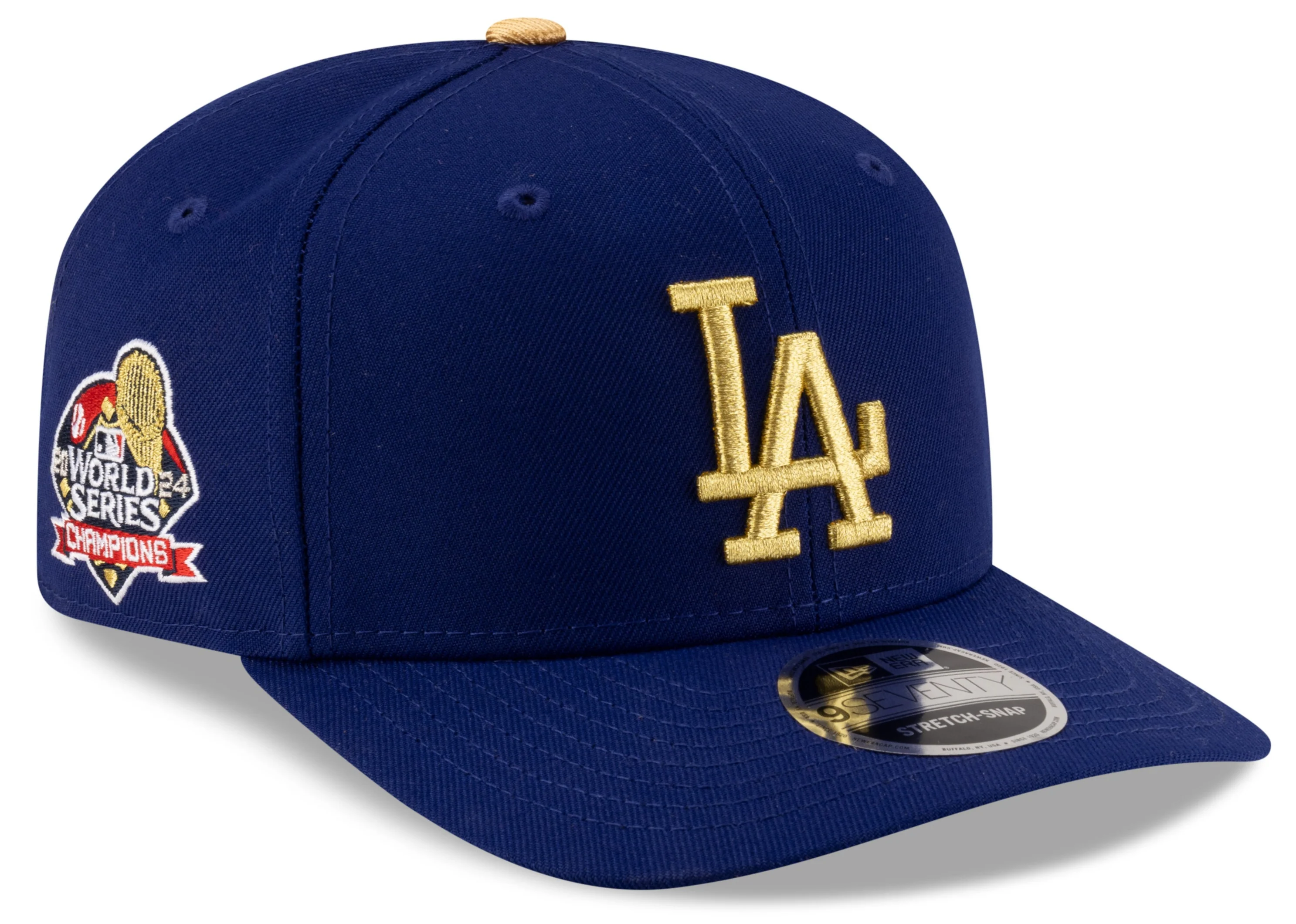 Los Angeles Dodgers Royal Blue New Era MLB Gold Champions 9SEVENTY Stretch Snap Adjustable Hat