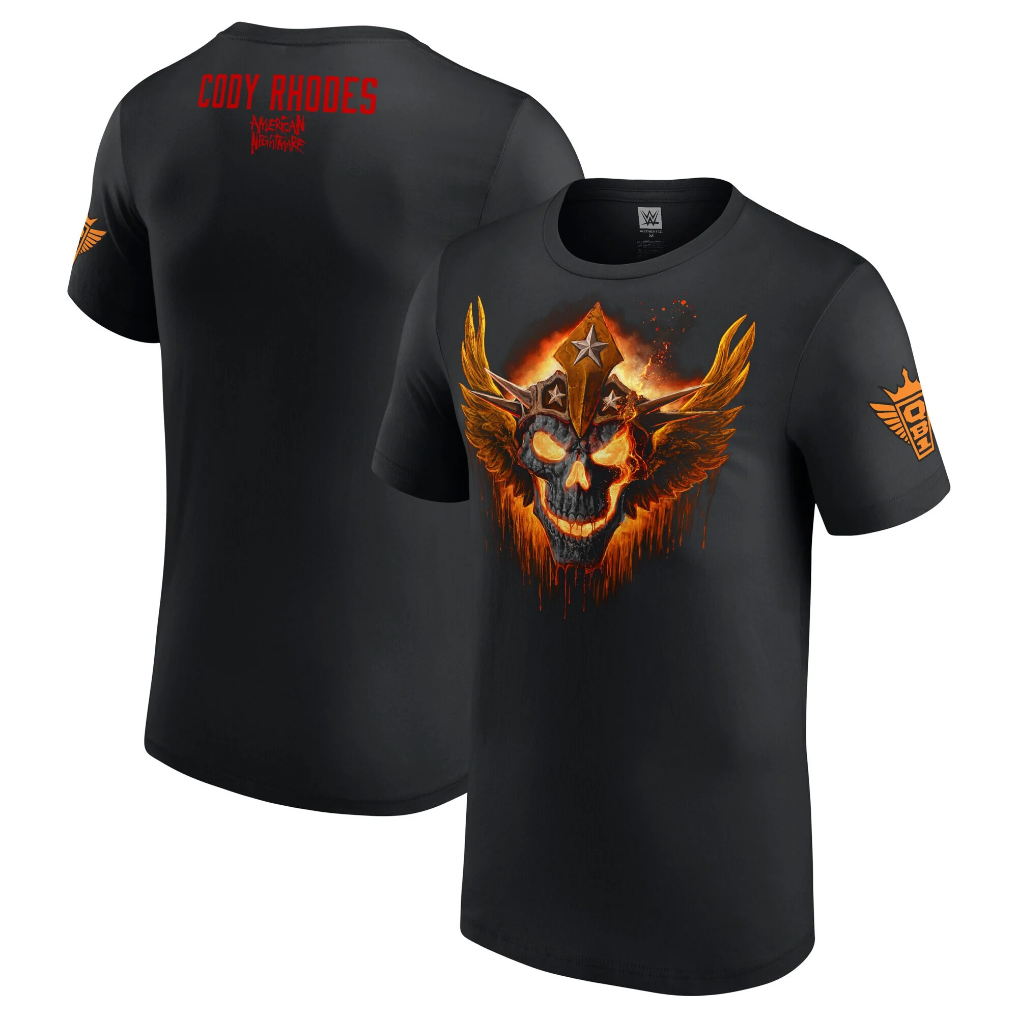 Men's WWE Cody Rhodes Black Lava Skull T-Shirt