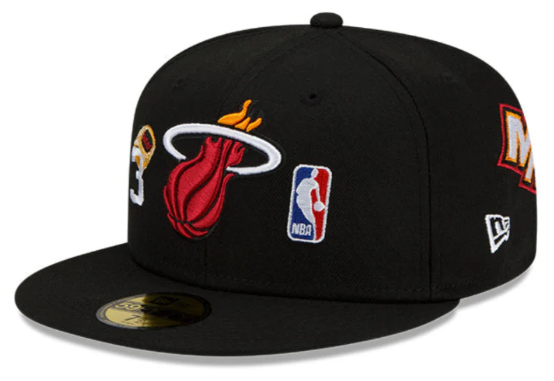 Men's New Era Black Miami Heat 3x World Champions Count the Rings 59FIFTY Fitted Hat