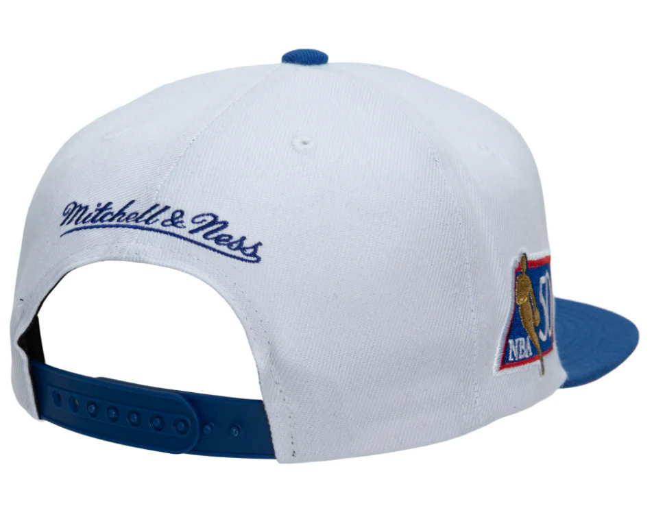 Men's New Jersey Nets Mitchell & Ness 50th Anniversary HWC Blue/White Snapback Hat