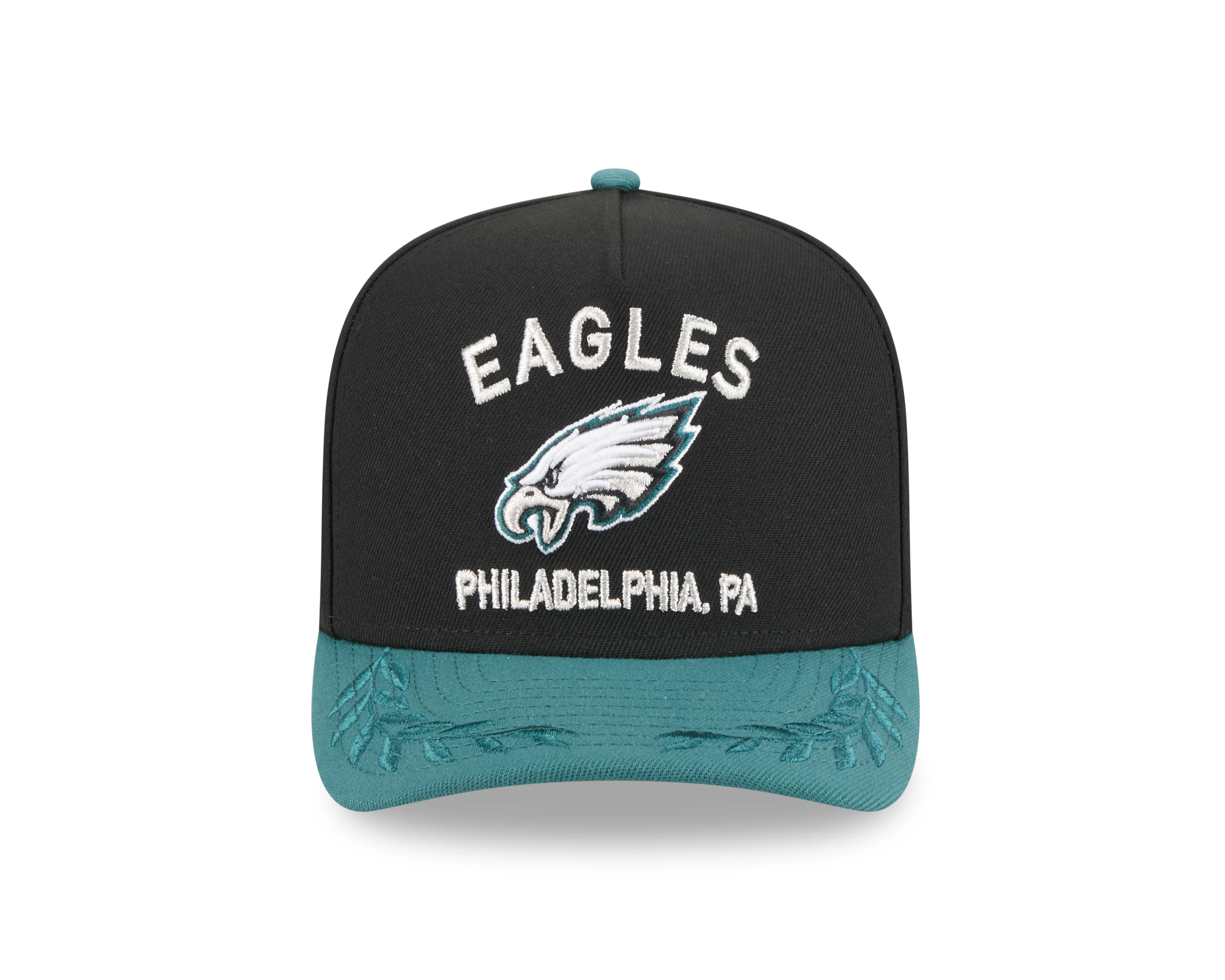Men's Philadelphia Eagles New Era 2025 NFL Draft Black A-Frame 9FIFTY Snapback Adjustable Hat
